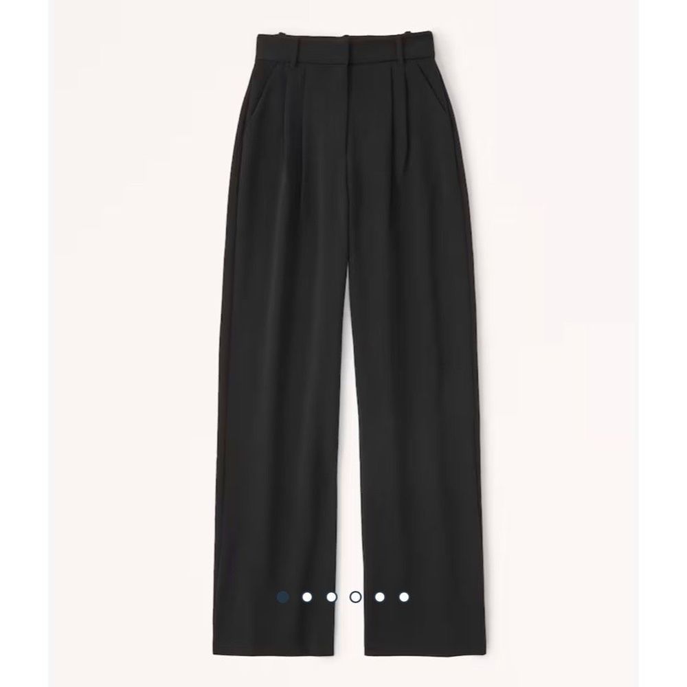 Abercrombie and Fitch High Waisted Wide Leg Tailored Black Pants Size Large Long